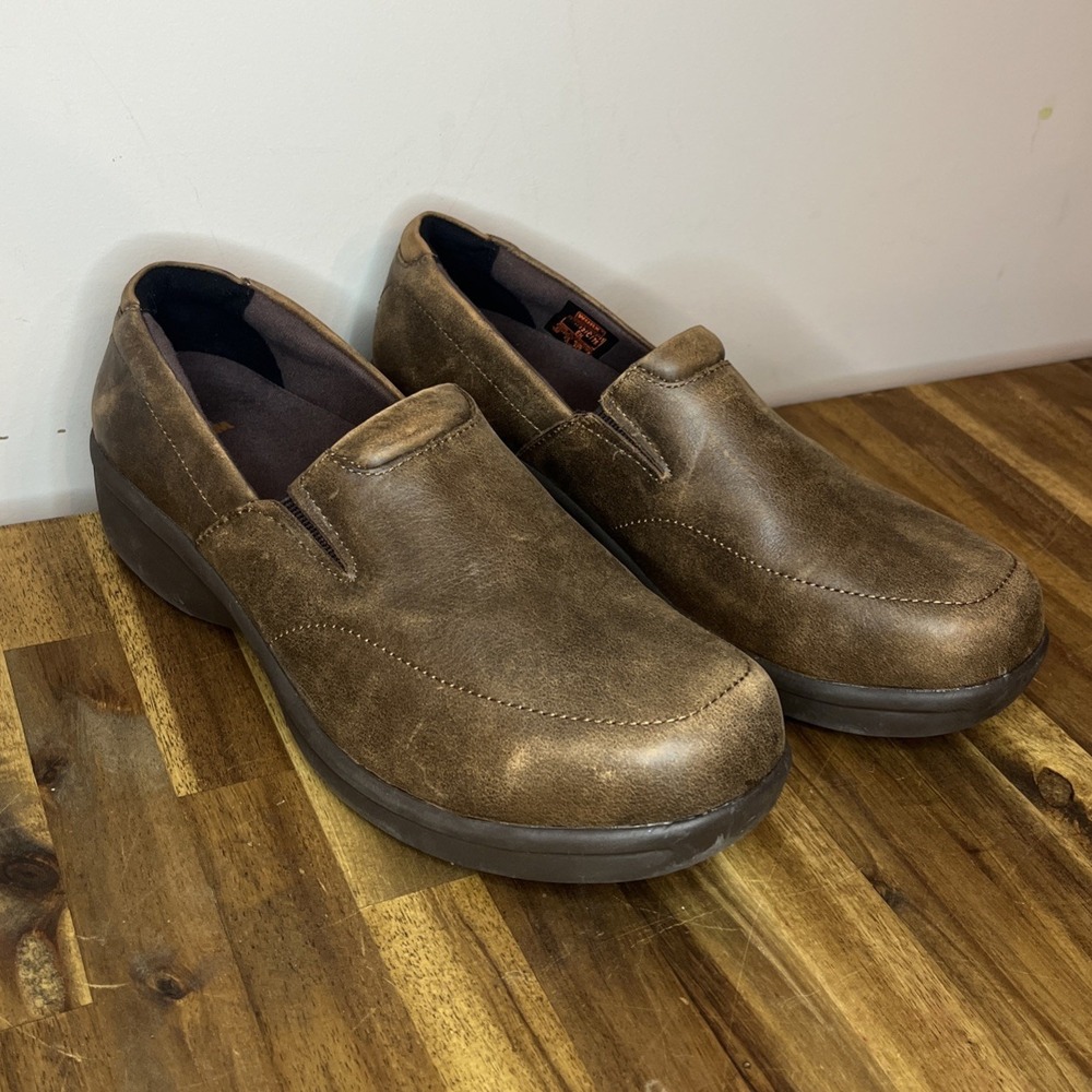 WORX by Red Wing Shoes Brown Leather Safety Steel Toe Work Slip On-SZ  Men 10